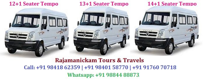 Tempo Traveller Tariff Chennai