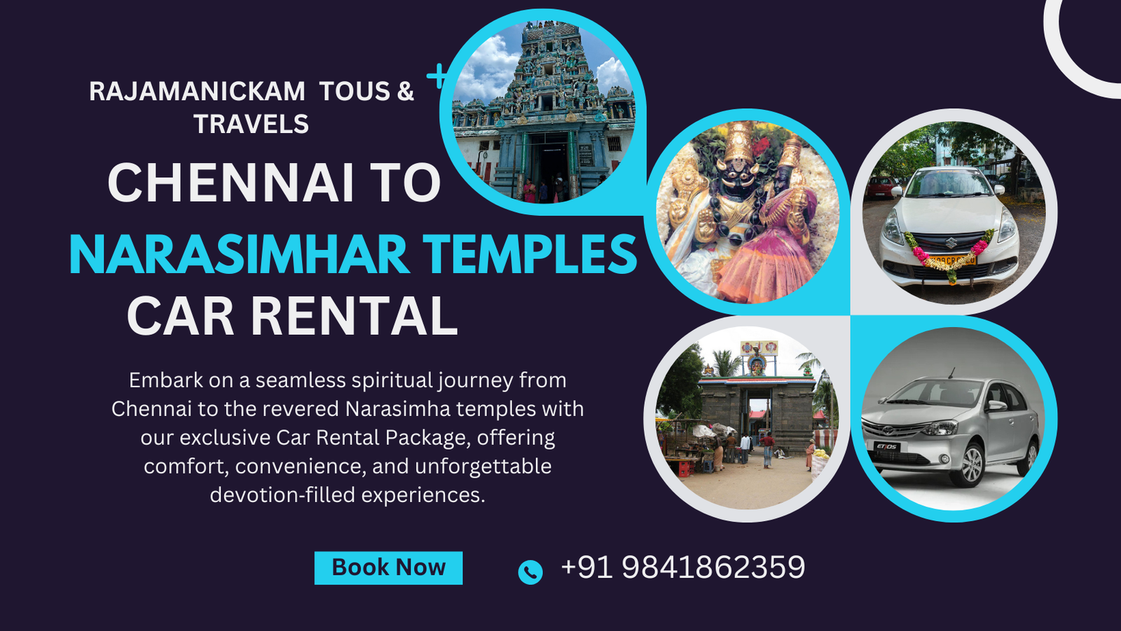Chennai to Narasimhar Temples Car Rental Package Chennai to Narasimhar Temples Car Rental Package