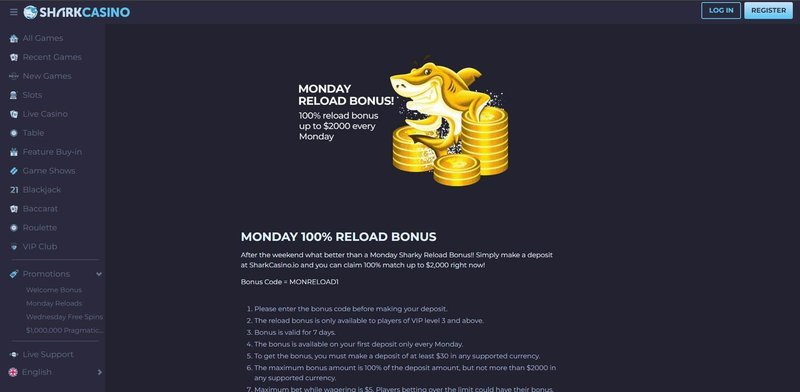 Admirals casino, admiral shark bonus