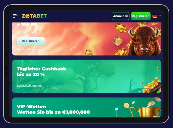Willkommen bei Zotabet - Deutschlands neuer Online Casino-Anbieter, zotabet