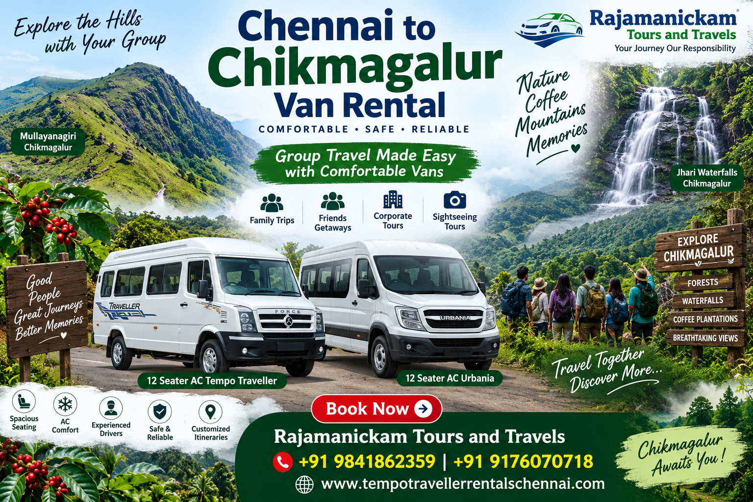 Chennai to Chikmagalur Van Rental Chennai to Chikmagalur Van Rental